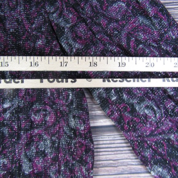 London Times NWT Large Purple Turtle Neck Long Sleeve Ribbed Pullover Mini Dress - Picture 4 of 7